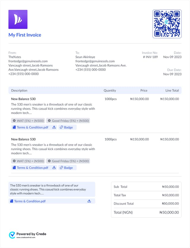Invoice Card